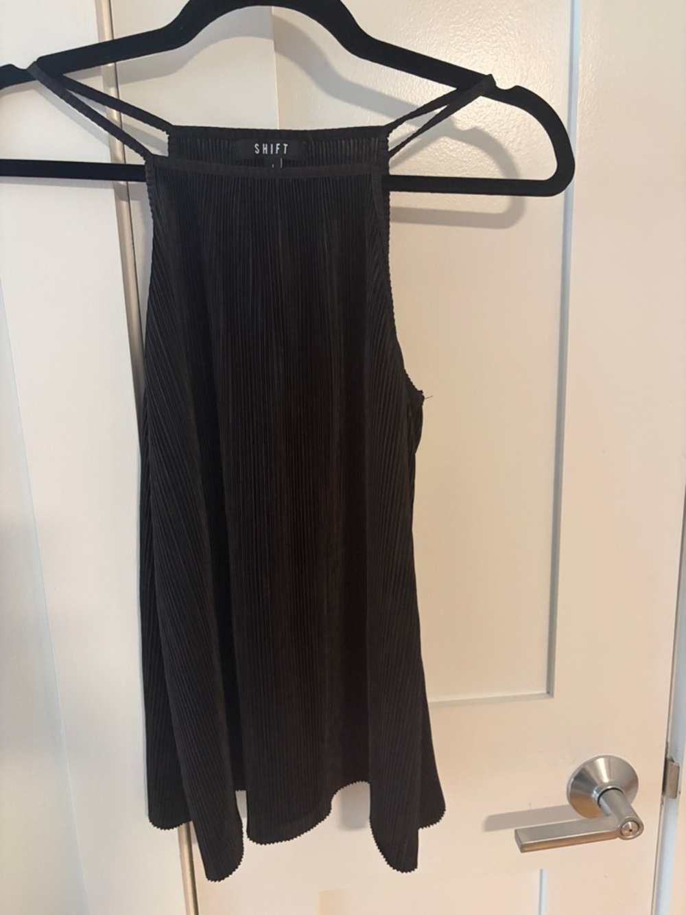 ⭐️SHIFT Black Pleated High-Neck Tank Top